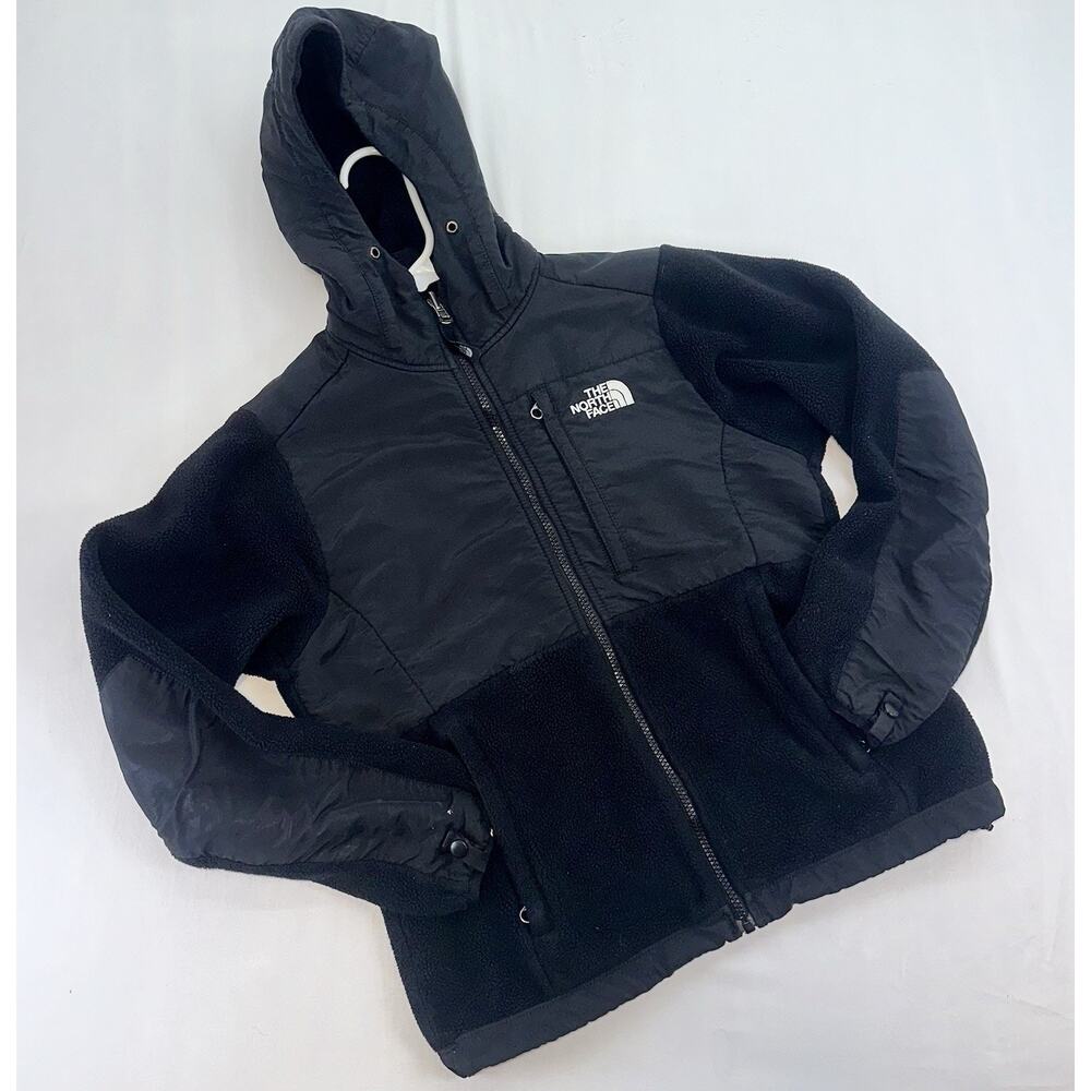 The North Face Womens XS Black Polartec Fleece Jacket Hooded Full Zip